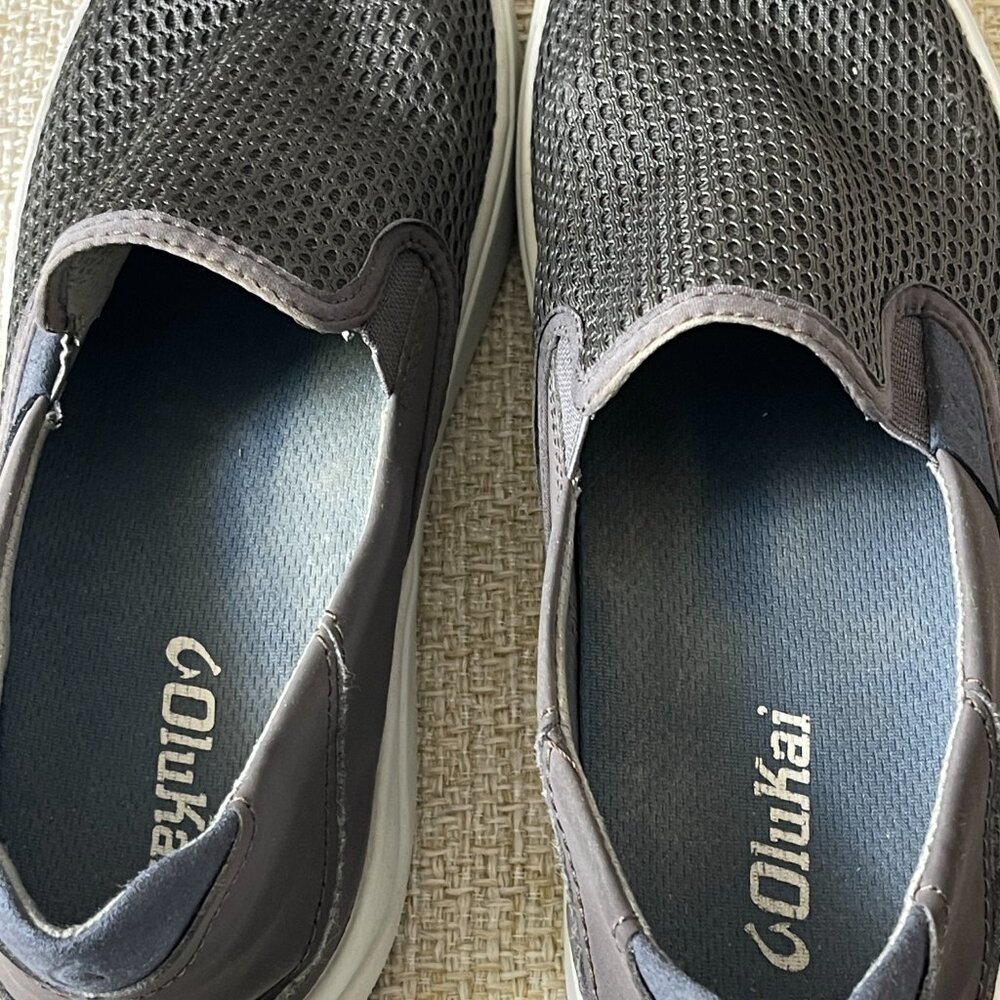 OLUKEI shoes Men's slip-on sneakers size 8M Gray mesh slip-on sneakers - Picture 5 of 7